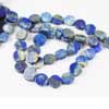 Natural Blue Lapis Lazuli Smooth Coin Beads Strand   Length 13.5 Inches and Size 6.5mm to 7mm approx. 